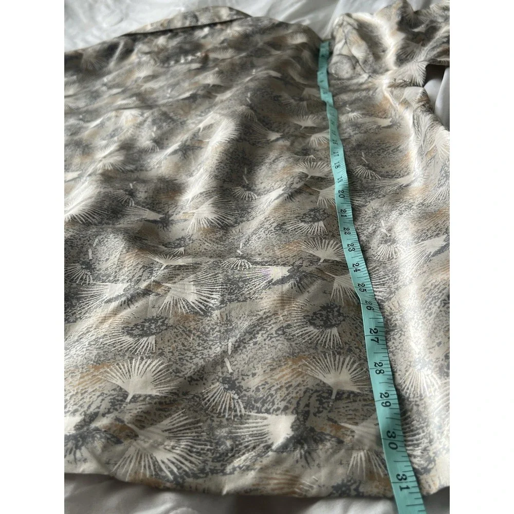 Vintage Firethorn 100% Silk Button-Up Shirt – Abstract Desert Palm Print (XL) - Picture 7 of 9